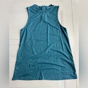 Kikiberry Sleeveless Blue Tank Top Zip Back High Neck Sleeveless Top Size S